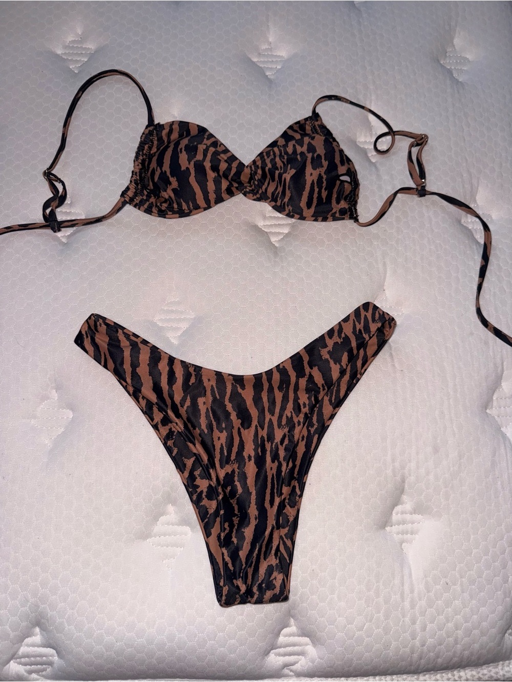 44. Brown & Black Leopard Print Bikini Set